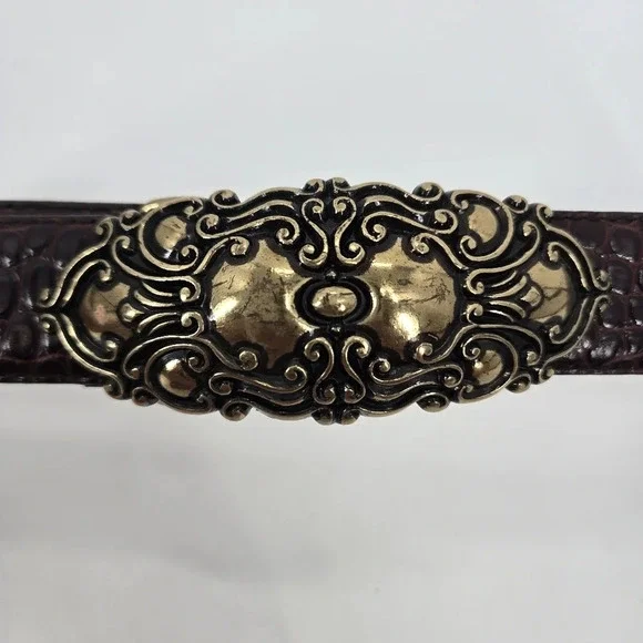 FOSSIL Vintage 1997 leather croc pattern with brass buckle size M - Picture 6 of 9